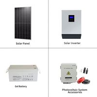 Système d'énergie solaire hybride industriel/commercial complet 5000W avec onduleur à onde sinusoïdale pure MPPT et batterie de stockage d'énergie