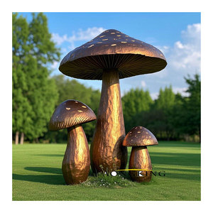 Décoration de maison et de jardin Sculpture en cèpes champignon en bronze - Product Image 1