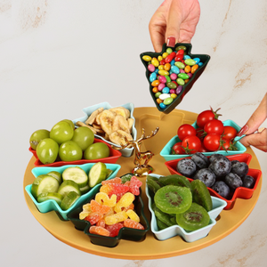 Bandeja de Madera Navideña Colorida al por Mayor, Plato de PP de 8 Colores, Bandeja para Frutas y Aperitivos para Reuniones Familiares, Regalo para Fiestas - Product Image 1