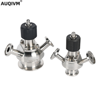 Vanne d'échantillonnage de gaz à dégagement rapide manuelle AUQIVM, acier inoxydable 304/316, qualité sanitaire, stérile, filetage M10, embout soudé, normale