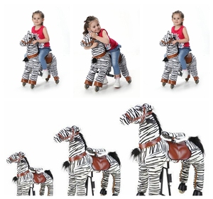 Jouets à roulettes pour enfants Animaux mécaniques grandeur nature Cheval et zèbre sur roues pour les terrains de jeux <span class=keywords><strong>Location</strong></span> de centres commerciaux Jouets en peluche doux - Product Image 2