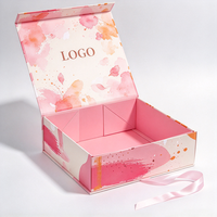 Boîte cadeau rigide pliable avec logo personnalisé, fermeture magnétique, emballage en carton gaufré et couché pour accessoires de mode