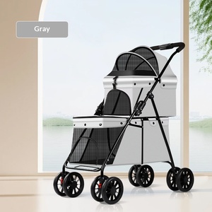 Xe đẩy thú cưng 4 bánh cao cấp, có thể điều chỉnh, nhẹ, dành cho chó nhỏ và trung bình, có thể gấp gọn và tháo rời - Product Image 1