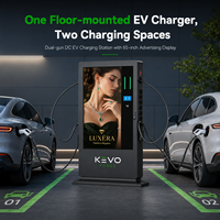 Chargeur DC double pistolet haute luminosité 65 pouces avec protection IP54 pour sites de recharge de véhicules électriques commerciaux en extérieur