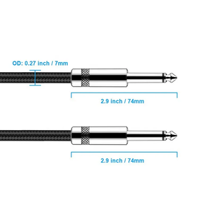 Cable de Audio Xput con Carcasa Metálica de 6.35MM, Macho a Macho, Mono/Estéreo, para Guitarra Eléctrica, <span class=keywords><strong>Bajo</strong></span>, Mezclador, <span class=keywords><strong>Amplificador</strong></span> - Product Image 2