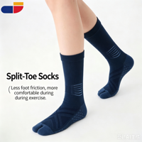 Chaussettes Tabi de sport en tissu éponge antidérapantes, résistantes à l'usure, avec semelle massante et compression, vente en gros