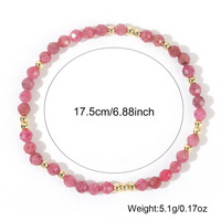 Bracelet extensible tendance en pierres naturelles facettées, perles dorées faites à la main, bracelets en pierres précieuses pour femmes
