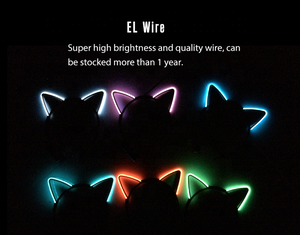 Venta caliente lindo encantador gato de los niños <span class=keywords><strong>EL</strong></span> Led luz divertido diademas - Product Image 6
