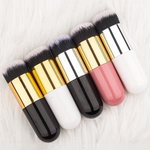 Synthetic Hair Fan Makeup Brush Plastic Handle for <b>Foundation</b> Highlight Loose Powder Blending - Product Image 4
