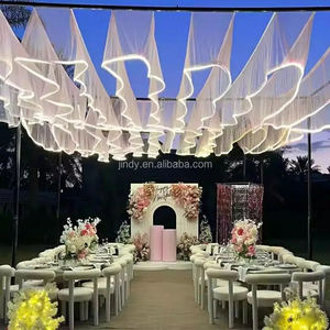 Rideaux <span class=keywords><strong>de</strong></span> plafond <span class=keywords><strong>de</strong></span> mariage uniques et luxueux <span class=keywords><strong>Voile</strong></span> blanc en forme <span class=keywords><strong>de</strong></span> S Rideau lumineux LED avec bande lumineuse Décoration <span class=keywords><strong>de</strong></span> plafond <span class=keywords><strong>de</strong></span> mariage - Product Image 1