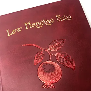 Customized PU Leather Hardcover Book Gold Foil Stamping Process Hardcover Golden Binding Printing