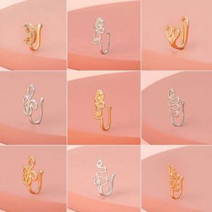 1 pièce, bijou de corps en acier inoxydable plaqué or avec cristal, étoile, cœur, couronne, anneau de nez style punk, pour cadeau de mariage ou de fiançailles - Product Image 5
