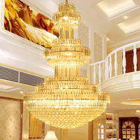 Proyecto de techo de lujo estilo imperio decoración interior oro clásico Hotel candelabro de cristal