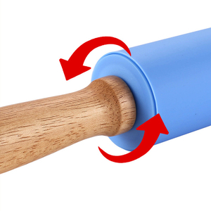 Không dính gỗ xử lý <span class=keywords><strong>Silicone</strong></span> cán <span class=keywords><strong>pin</strong></span> tái sử dụng Pastry bột bột lăn bền Bếp nướng nấu ăn Công cụ cán <span class=keywords><strong>Pin</strong></span> - Product Image 4