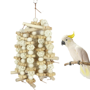 Grand oiseau perroquet jouets à mâcher perruche en bois naturel blocs de bois oiseau déchirant jouets calopsitte jouets pour aras Cokatoos - Product Image 1
