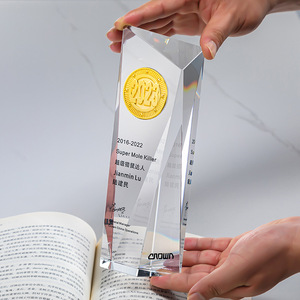 Custom Made Crystal <b>Trophy</b> 8x23cm Laser <b>Engraved</b> Uv Printing Durable Business Gift - Product Image 3