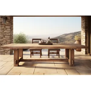 Деревенский Восстановленный деревянный балясина, базовый обеденный стол, классический обеденный стол для фермерского дома