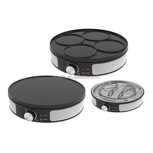 Aifa Plaque chauffante électrique ronde en aluminium de 30 cm, 4 tranches, mini-appareil à crêpes pour crêpes individuelles - Product Image 3