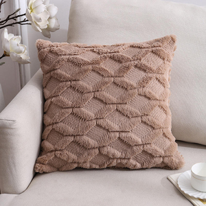 Nordic Minimalist Diamond Stitch Pillow Cover, Soft Double-Sided Flannel <b>Cushion</b> Case for Sofa, Modern Home Decor Accent Pillow - Product Image 5