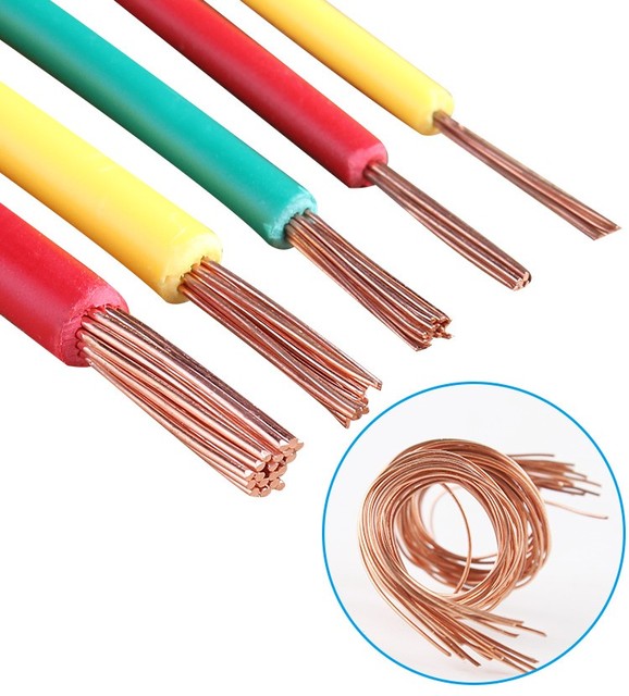 Copper Core PVC Insulated Flexible Wire Electrical Cable Wires 450/750V Building Solid 2.5mm 4mm 50M 100M BVR Customized Size