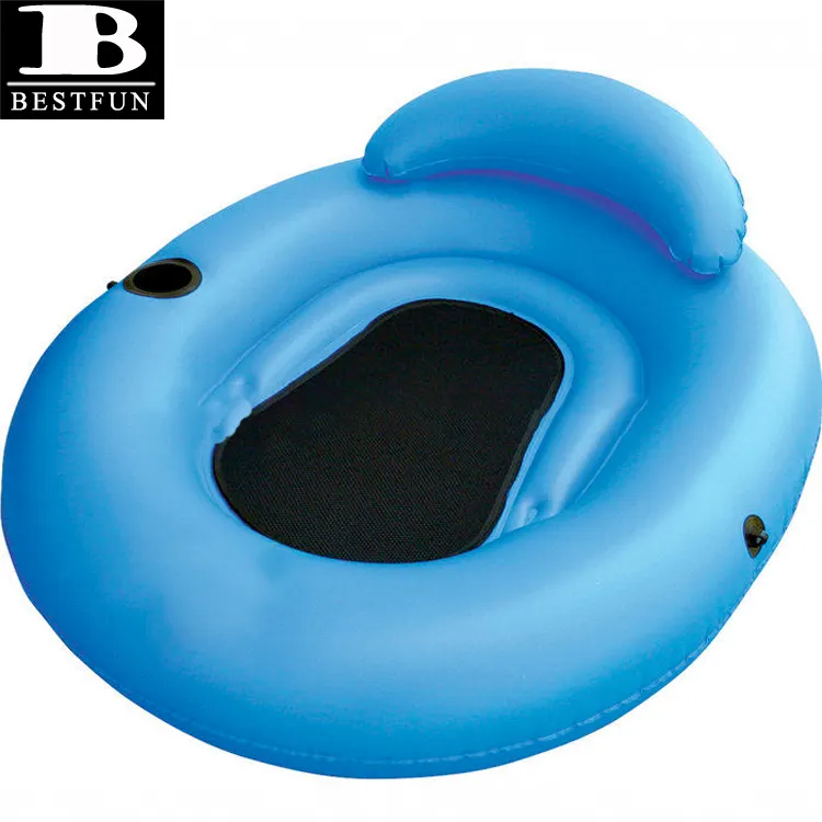 Salón inflable de PVC resistente para piscinas, lagos o ríos, sillas de salón de natación de agua portátiles, cama de salón flotante de malla de agua