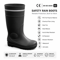 Bottes de sécurité imperméables en PVC CE avec embout et semelle intermédiaire en acier anti-perforation