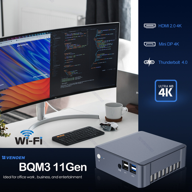 Intel 11th Gen i7 Mini PC NUC 4 Cores 8 Threads 12M Cache M.2 2230 Slot Win11 DDR4 RAM Desktop Computer WIFI BT Small Size US