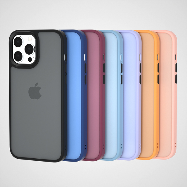 Jinpuxin Good Feel TPU+PC Hybrid Shockproof Mobile Phone Case for for 11/12/13 Pro Max Matte Ins Style