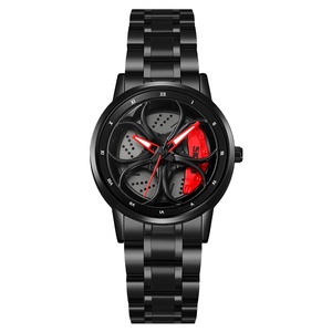 Reloj de Cuarzo para Hombre con Diseño Popular, Acero Inoxidable, Hebilla Plegable Simple, Resistente al Agua 3ATM, Esfera Personalizada con Diseño de Rueda - Product Image 4
