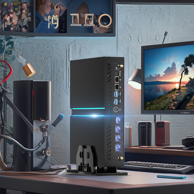 Mini PC Gaming Desktop Computer I9 14900F Win 11 Pro RTX4070 12G Four Display 8K 60Hz Outputs Dual LAN WiFi6E/BT5.3