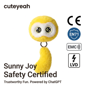 Porte-clés intelligent ChatGPT jaune soleil avec LED clignotante, support multilingue pour la communication quotidienne, ODM, vente en gros - Product Image 5