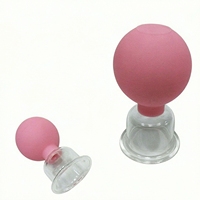 Ensemble de 4 ventouses en verre pour thérapie faciale avec boîte, ensemble de ventouses pour massage du corps et lifting de la peau, ensemble d'outils de thérapie