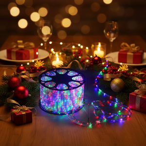 Cuerda de Luces <span class=keywords><strong>LED</strong></span> Redonda, Multicolor, Impermeable de PVC, a Bajo Precio, para Decoración Navideña - Product Image 1