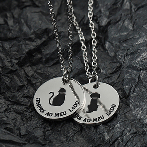 Collar con colgante de perro <span class=keywords><strong>para</strong></span> mujer, joyería pequeña personalizada de acero inoxidable, a la moda - Product Image 5