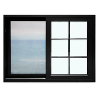Ventana Corredera Exterior de Color Negro Resistente al Viento a Precio de Fábrica