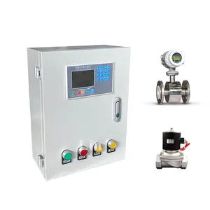 Automatic Stop Solenoid Valve 24V 220V 380V LCD Pulse Output Chemical Water Liquid Flow Batch Controller For Flow Meter
