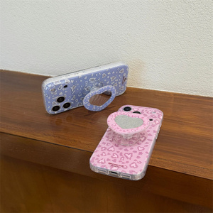 IMD Leopard Print Graphic Mirror Bracket Mobile Phone case for iPhone 17 16 15 Pro Max Air love Stand Cute Cartoon Holder Cover - Product Image 6