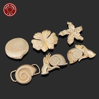 Hebilla de Conexión para Bikini, Accesorio de Metal para Trajes de Baño, Hebilla de Forma Irregular Dorada con Diseño de Concha Marina para Vestidos de Mujer, Hebilla Decorativa de Concha Personalizada