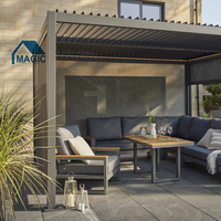 Pergola extérieure en aluminium Toit à persiennes réglable Gazebo de jardin motorisé imperméable Pergola extérieure personnalisée de luxe en aluminium