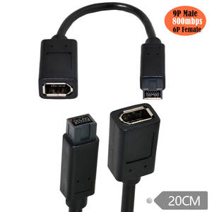 Câble adaptateur IEEE Firewire 1394 6 broches femelle vers <span class=keywords><strong>1394b</strong></span> 9 broches mâle 800 Mbps - Product Image 2