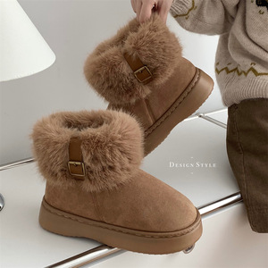 XIXITIAO Модные женские пушистые зимние женские сапоги оптом коричневые сапоги с мехом - Product Image 2