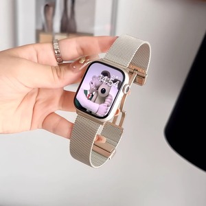 สายนาฬิกาแบบ <span class=keywords><strong>Milanese</strong></span> LOOP สำหรับ iWatch 8 <span class=keywords><strong>7</strong></span> 6 5 4 SE ทำจากเหล็กสแตนเลสสตีลสายนาฬิกาสำหรับ <span class=keywords><strong>Apple</strong></span> <span class=keywords><strong>Watch</strong></span> 44มม. 40มม. 45มม. - Product Image 1