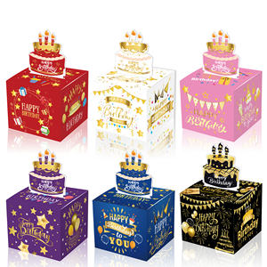 Huancai สุขสันต์วันเกิดกล่อง<span class=keywords><strong>เงิน</strong></span><span class=keywords><strong>ดึง</strong></span>ออกกระเป๋าผู้ถือเงินสดของขวัญเซอร์ไพร์สกล่องกระดาษคุกกี้กล่อง Goody สําหรับอุปกรณ์งานปาร์ตี้ - Product Image 2