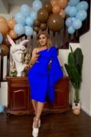 Nuevo Vestido Elegante de Manga Holgada con Abertura en la Espalda para Mujer, Vestido Midi Ajustado de Un Solo Hombro, Vestido de Noche Sólido