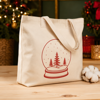 Sac de rangement en toile à motif holly classique, double option : stock standard et conception personnalisée pour la préparation de stocks saisonniers