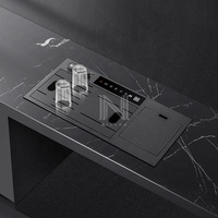 Grifo de Cocina Inteligente 6532 para Fregadero Cuadrado de un Solo Tazón, Acero Inoxidable 304, Revestimiento Nano Negro, Diseño Moderno, Hecho a Mano, Mini