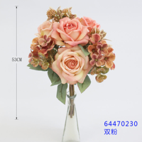 Rétro Automne Floral Design Hortensia Bulgare Rose Bouquet Nouvel An Halloween Noël Maison Mariage Décor Fleurs Artificielles