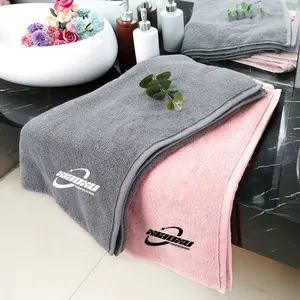 Barbershop Embroidery Hotel Beauty Black Face Spa Custom Logo Hairdressing Cotton Salon Towels