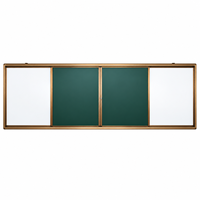 Tableau d'écriture coulissant double face avec cadre en aluminium, tableau noir à marqueurs multi-panneaux pliable pour salle de classe et école