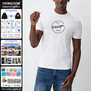 T-shirts Homme Col Rond Coupe Slim en Tissu Doux 200 GSM 95% Coton 5% Spandex, Impression Personnalisée, Vente en Gros OEM, Haute Qualité 2026 - Product Image 1